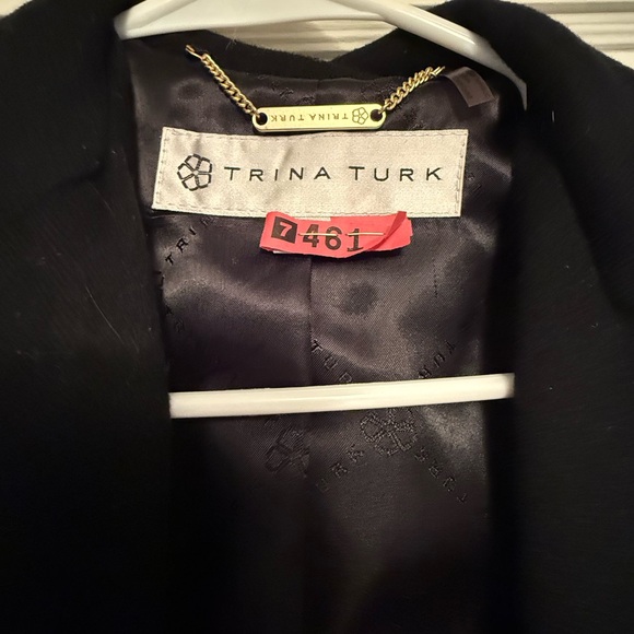 Trina Turk Classic Black Wool Coat - Picture 5 of 6